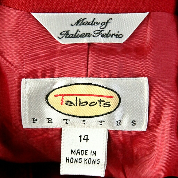 NWOT / Talbots Petites / Red Wool Blazer / 14 - Picture 6 of 7